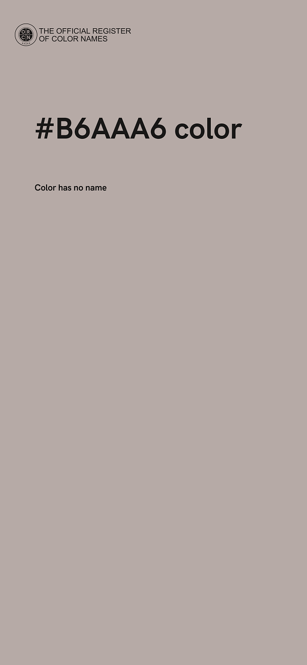#B6AAA6 color image