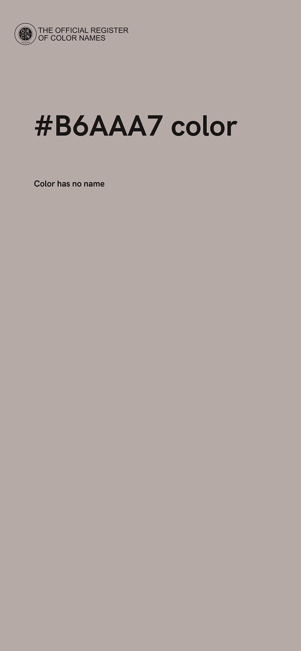 #B6AAA7 color image