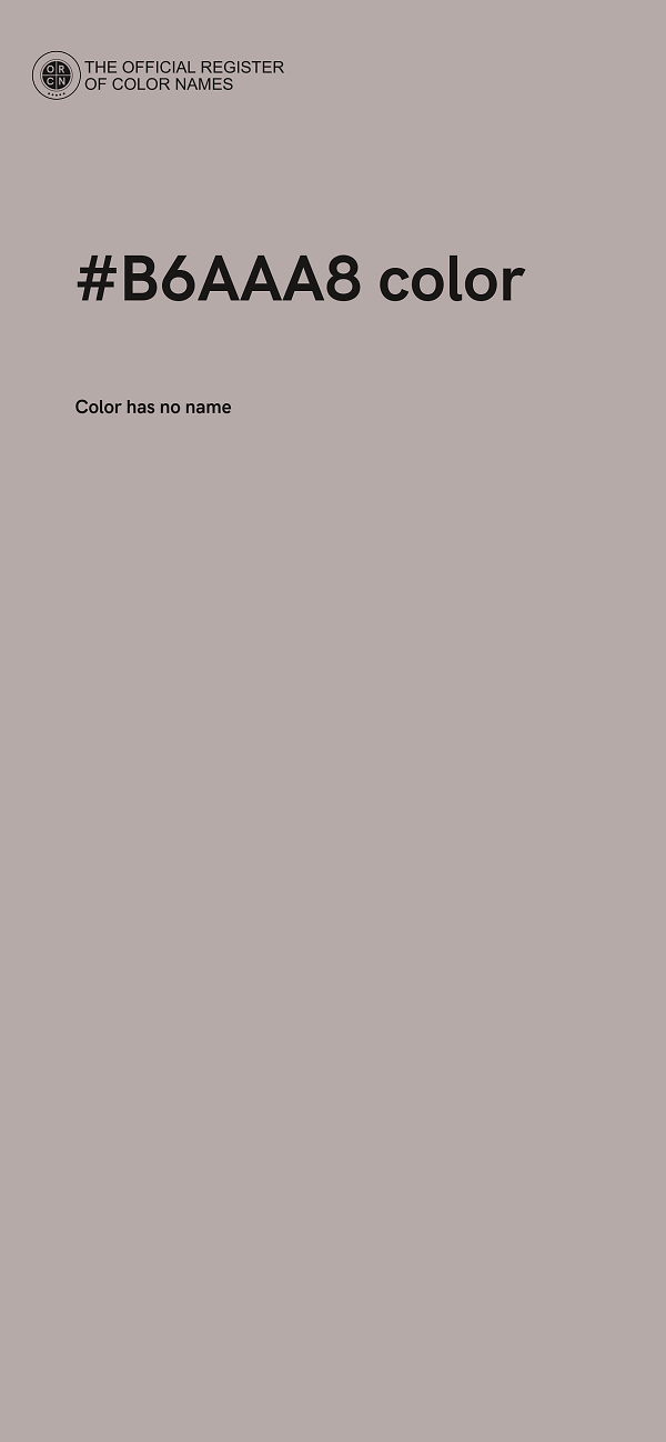 #B6AAA8 color image