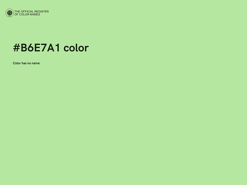 #B6E7A1 color image