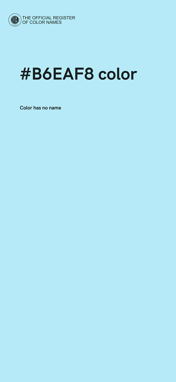 #B6EAF8 color image