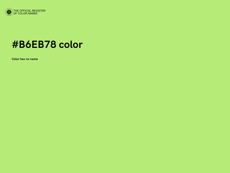 #B6EB78 color image