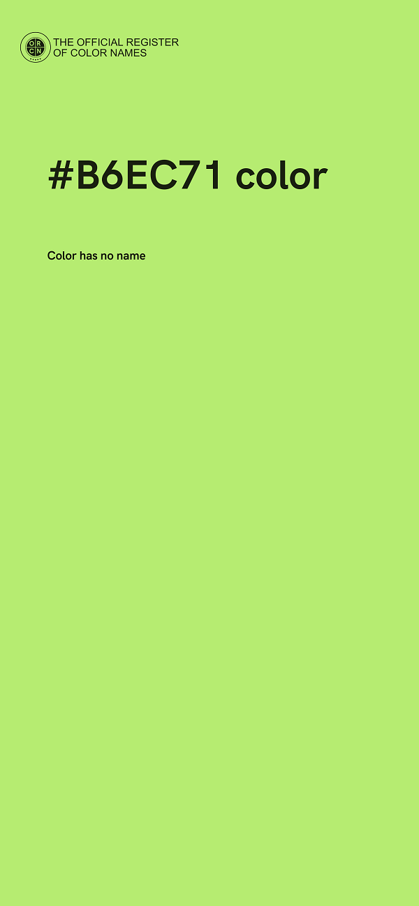 #B6EC71 color image