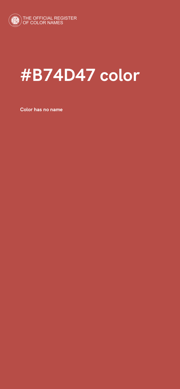 #B74D47 color image