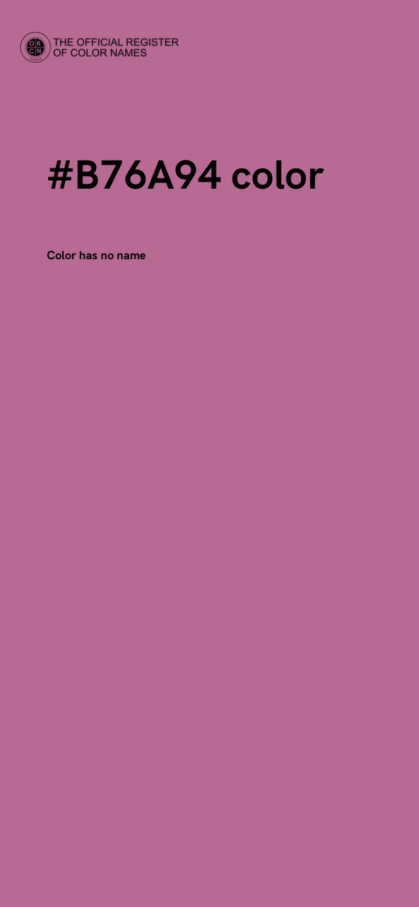 #B76A94 color image