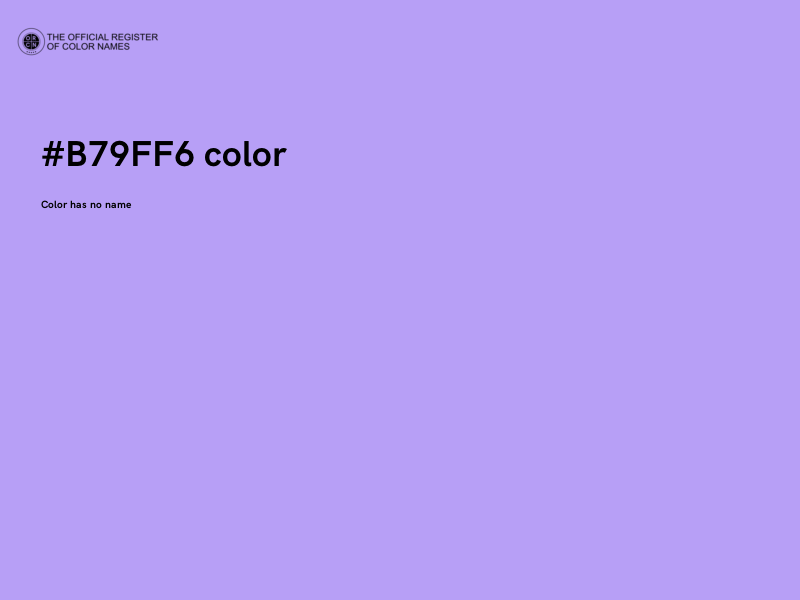 #B79FF6 color image