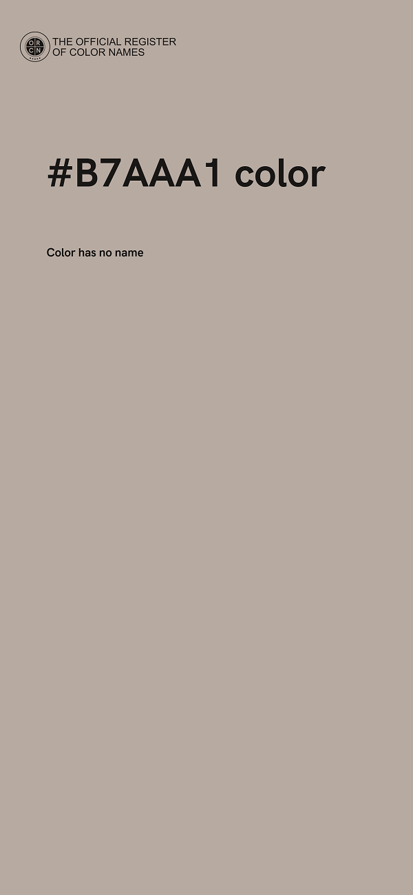 #B7AAA1 color image