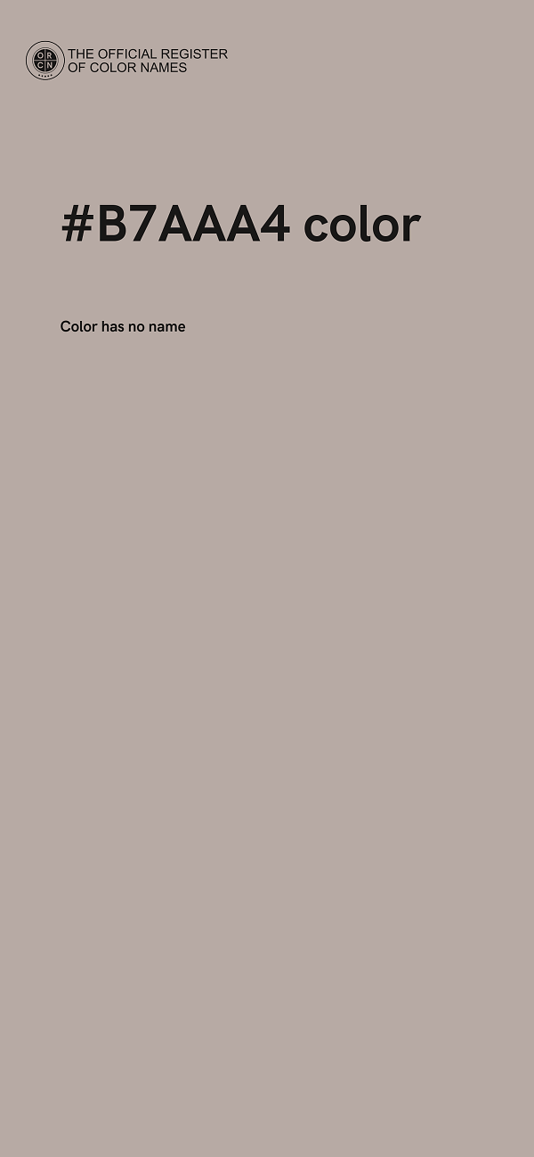 #B7AAA4 color image
