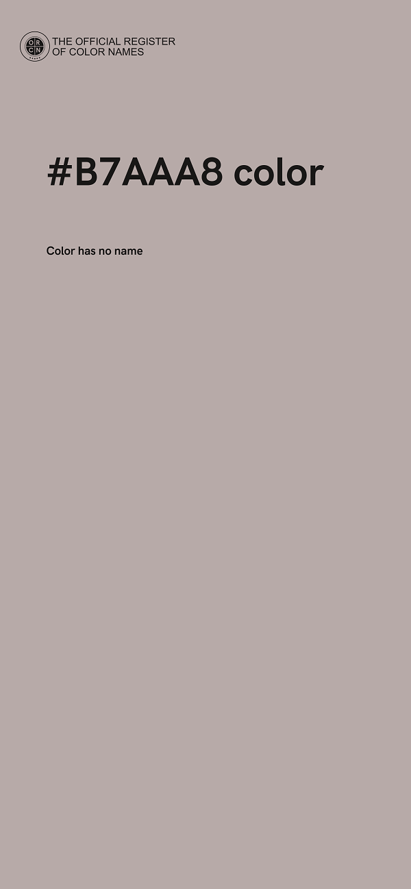 #B7AAA8 color image