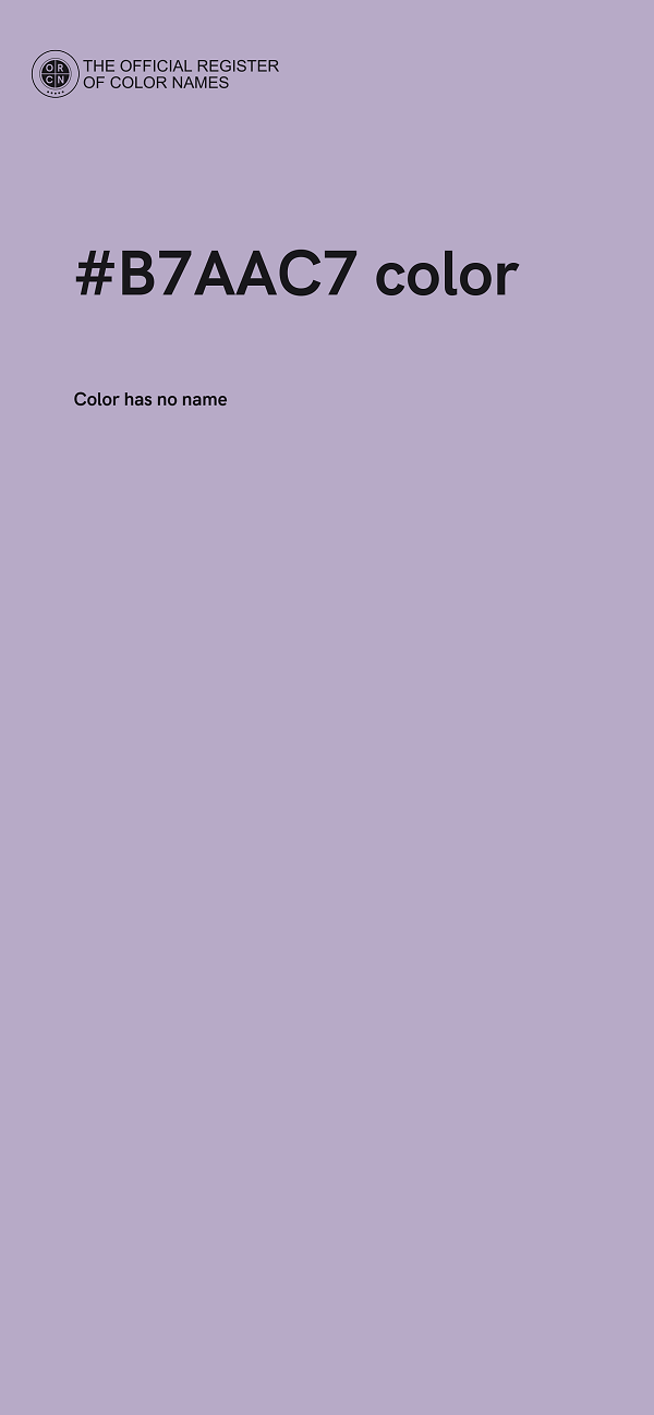 #B7AAC7 color image