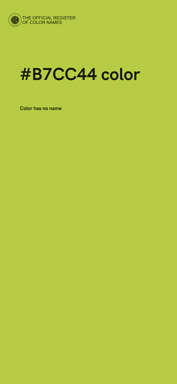 #B7CC44 color image