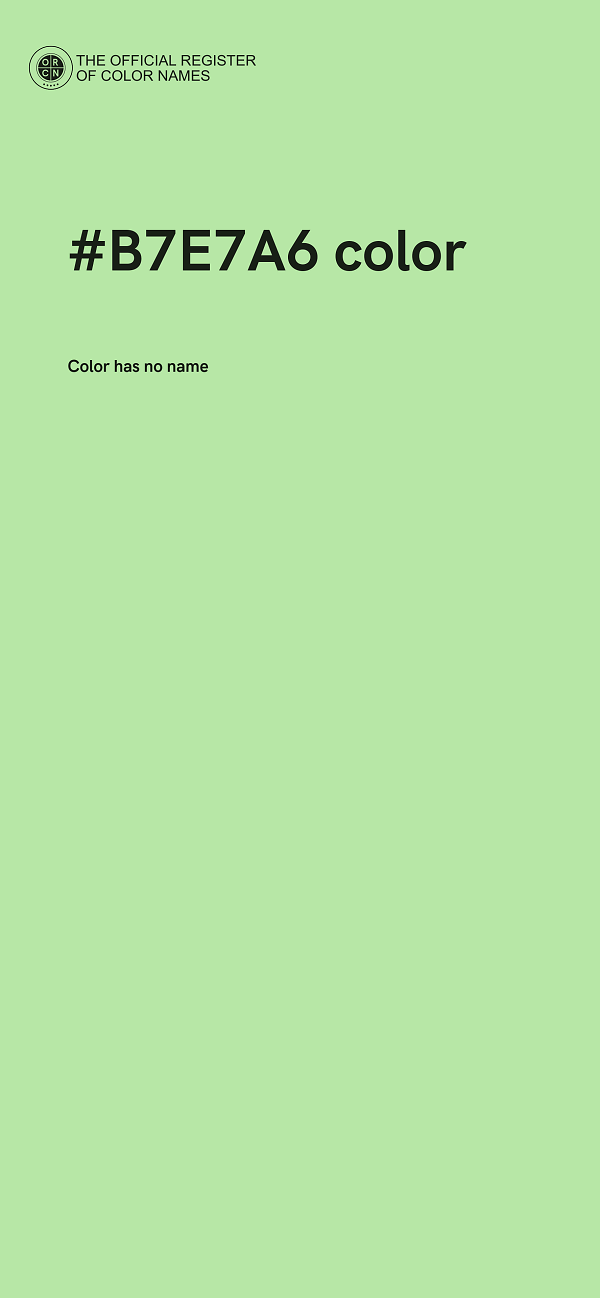#B7E7A6 color image