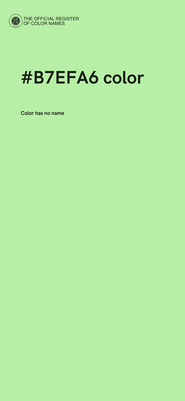 #B7EFA6 color image
