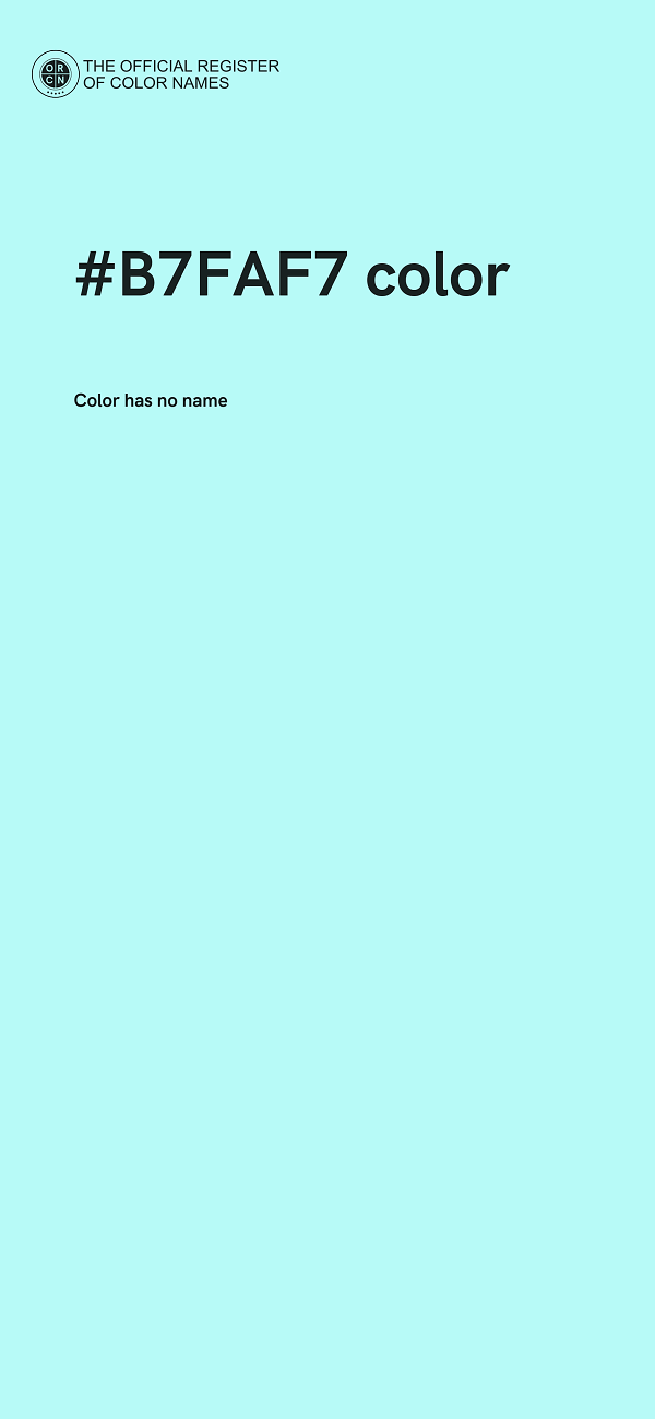 #B7FAF7 color image