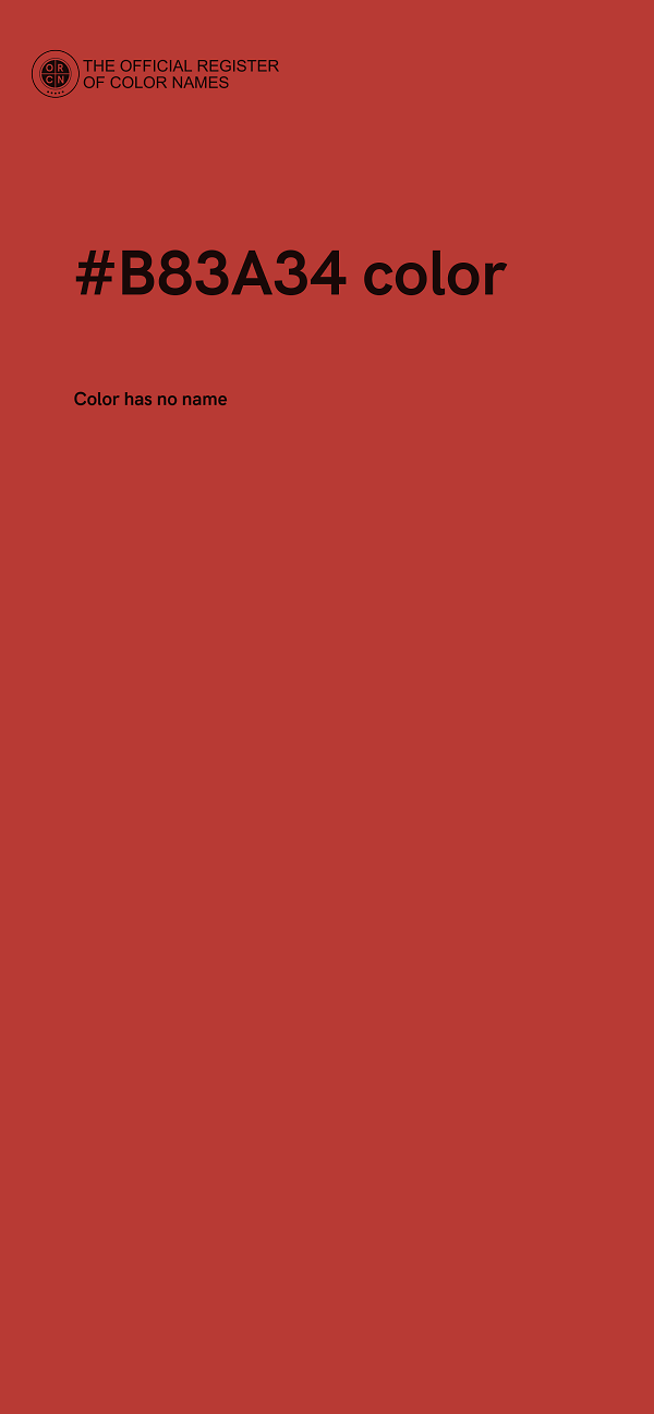#B83A34 color image