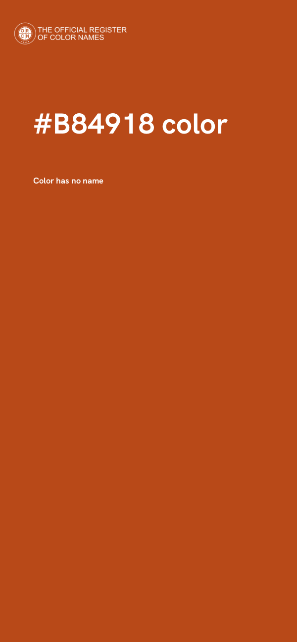 #B84918 color image