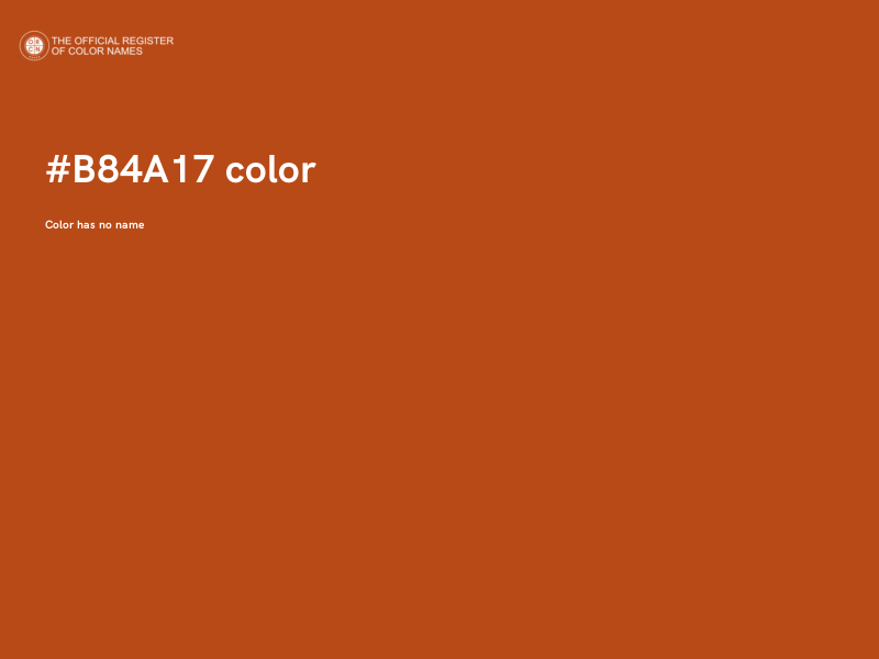 #B84A17 color image