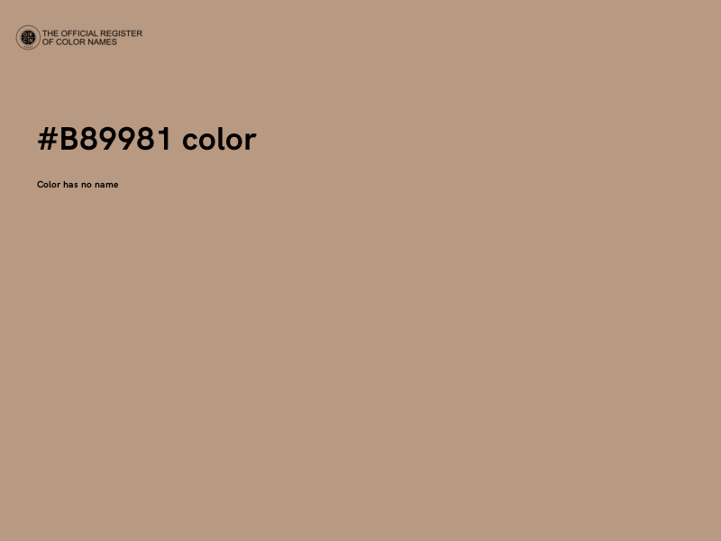 #B89981 color image
