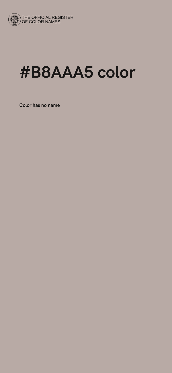 #B8AAA5 color image