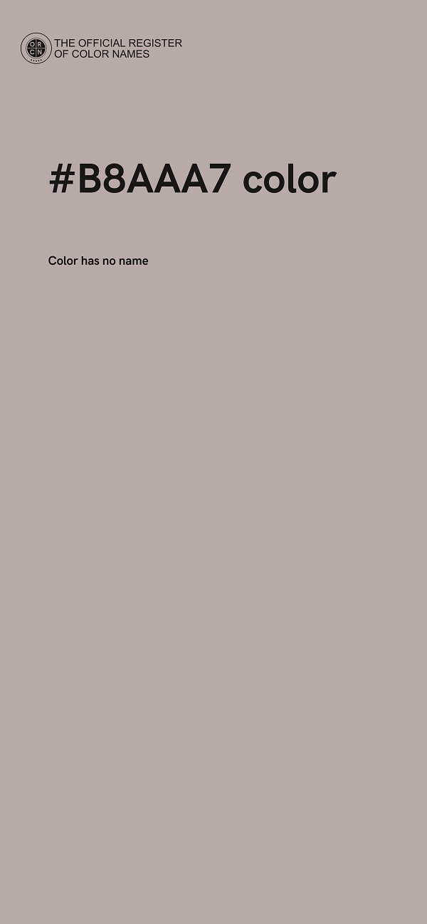 #B8AAA7 color image