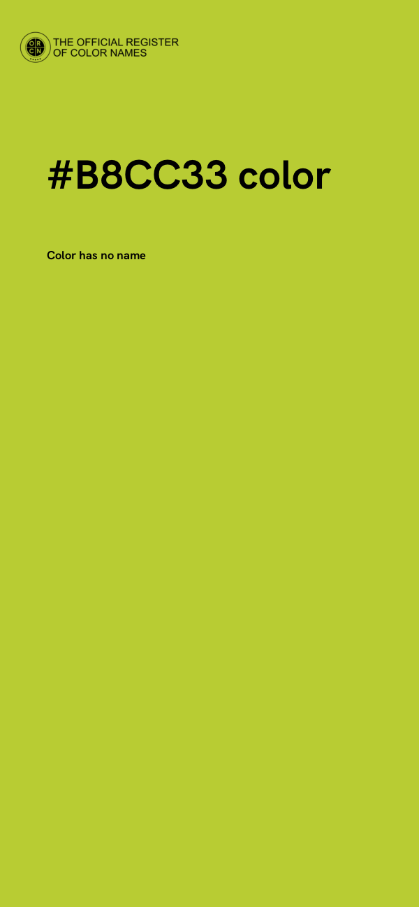 #B8CC33 color image