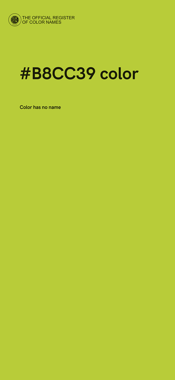 #B8CC39 color image
