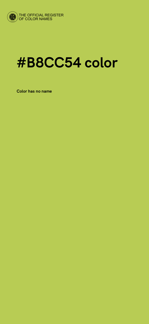 #B8CC54 color image