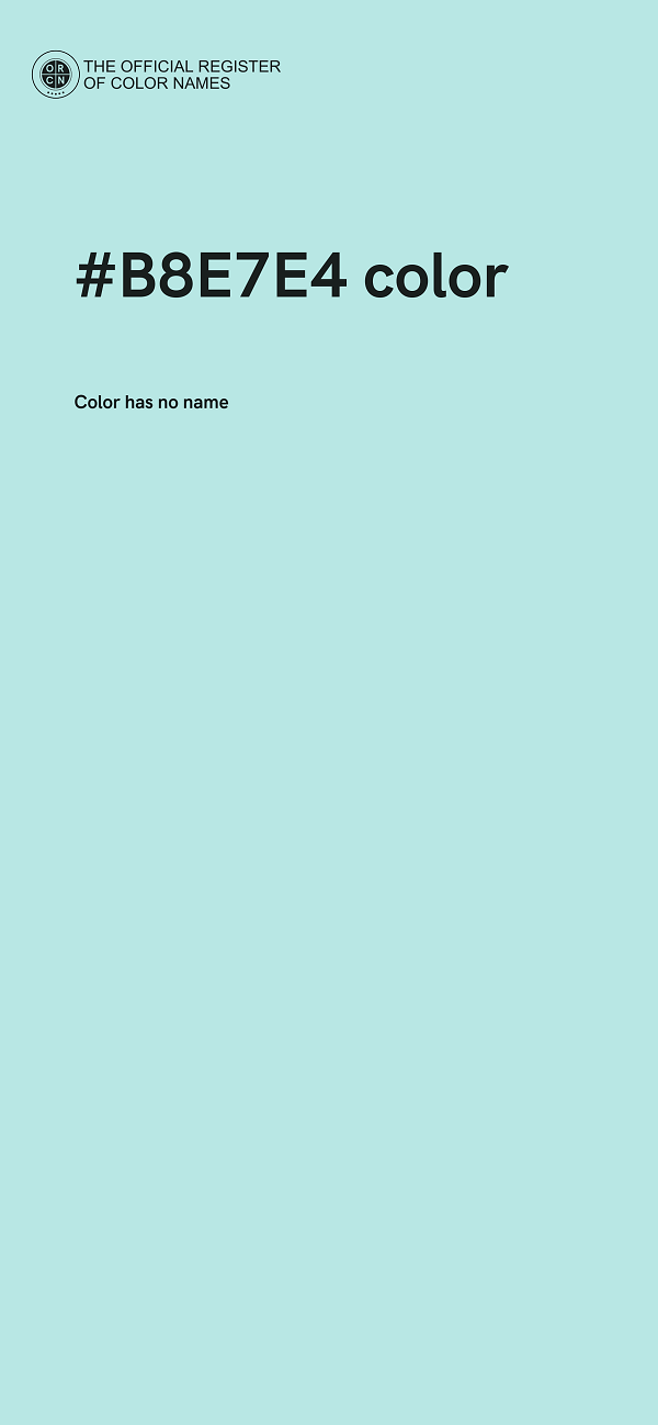 #B8E7E4 color image