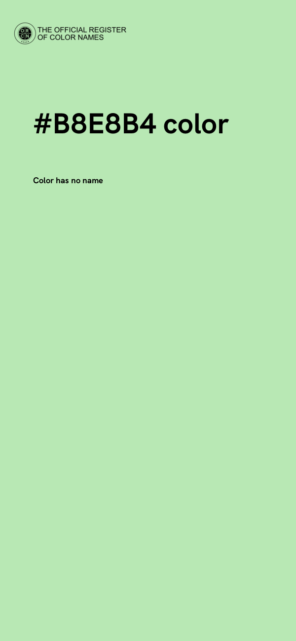 #B8E8B4 color image