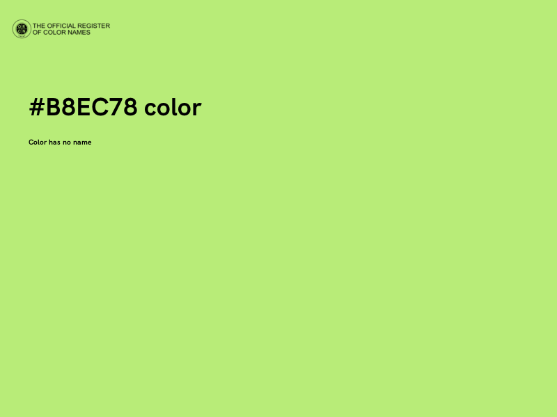 #B8EC78 color image