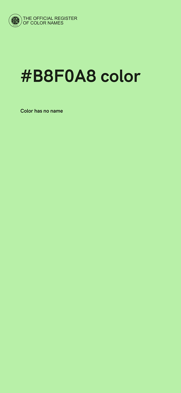 #B8F0A8 color image