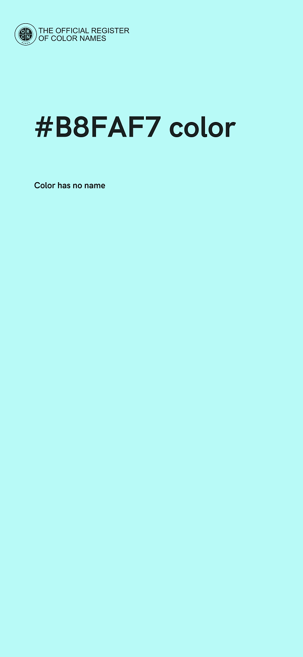 #B8FAF7 color image