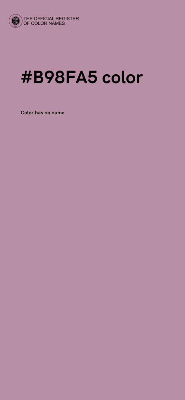 #B98FA5 color image