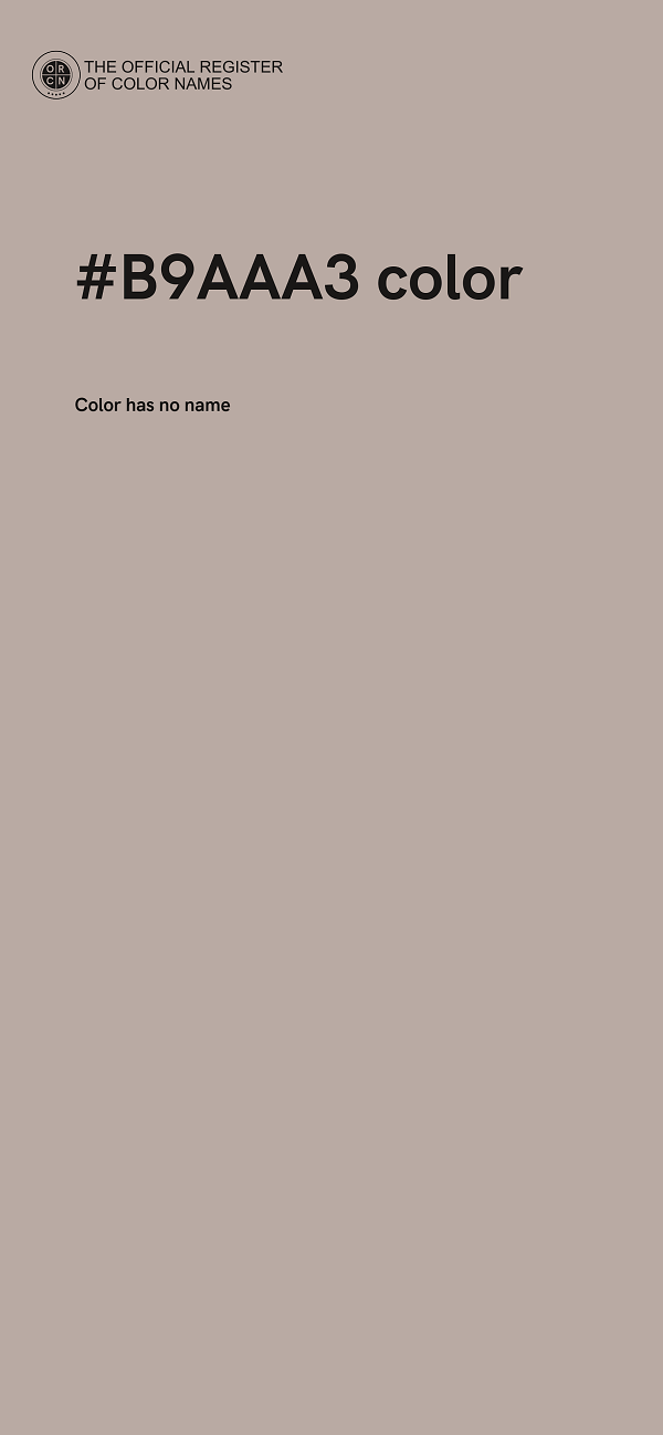 #B9AAA3 color image