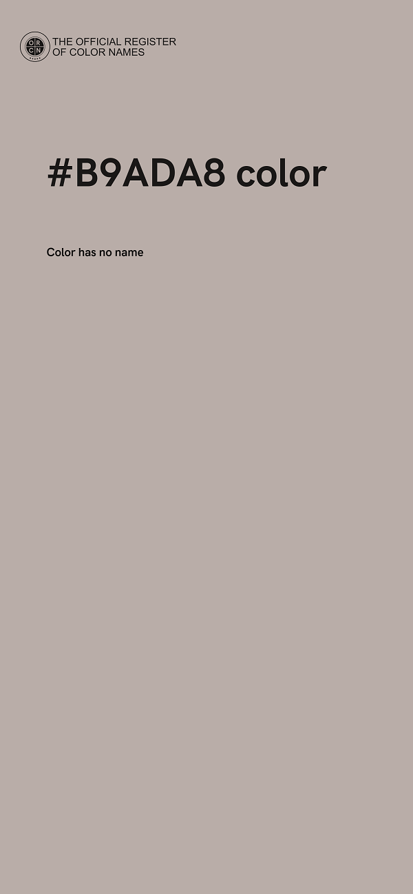 #B9ADA8 color image