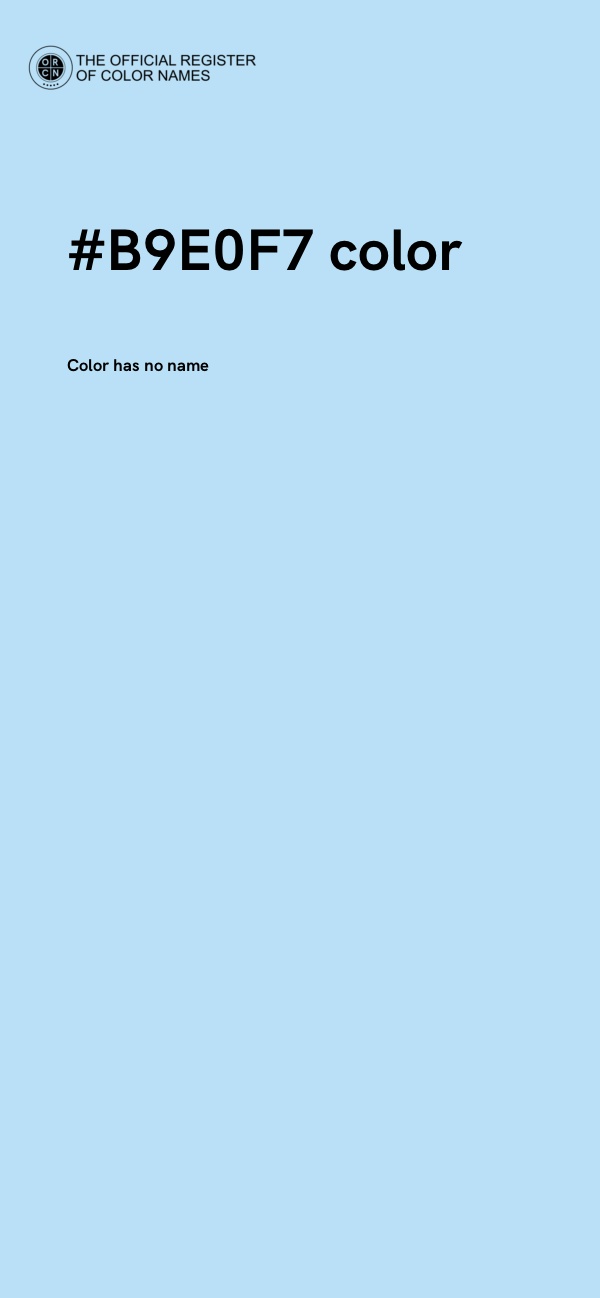 #B9E0F7 color image