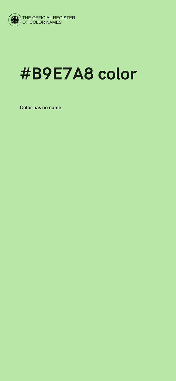 #B9E7A8 color image