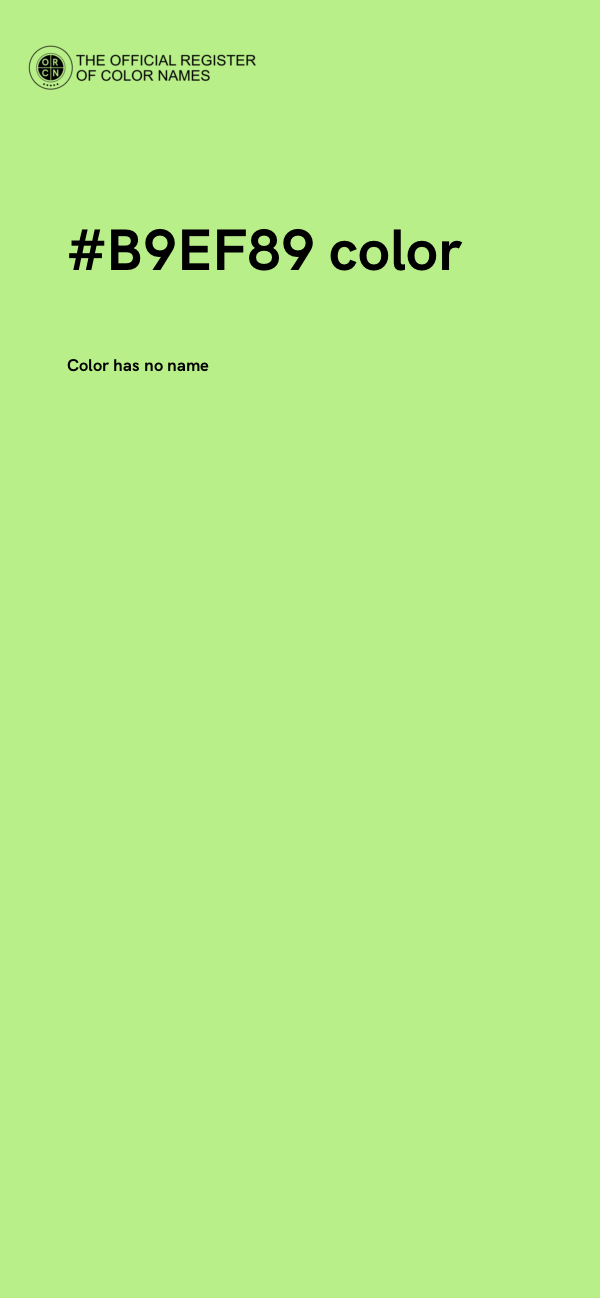 #B9EF89 color image