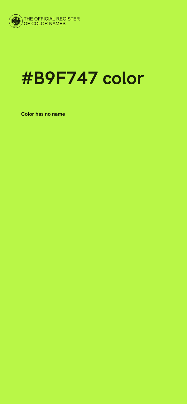 #B9F747 color image