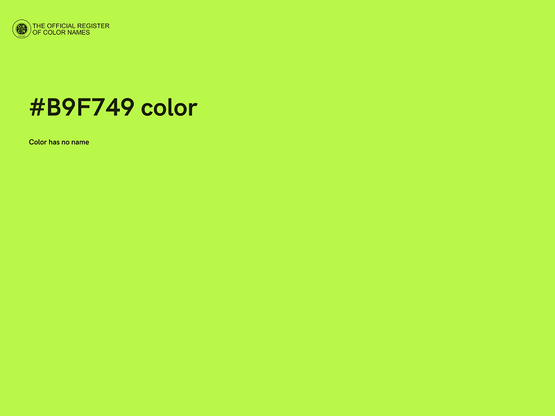 #B9F749 color image