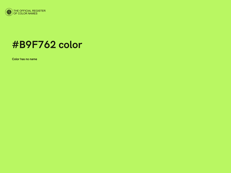 #B9F762 color image
