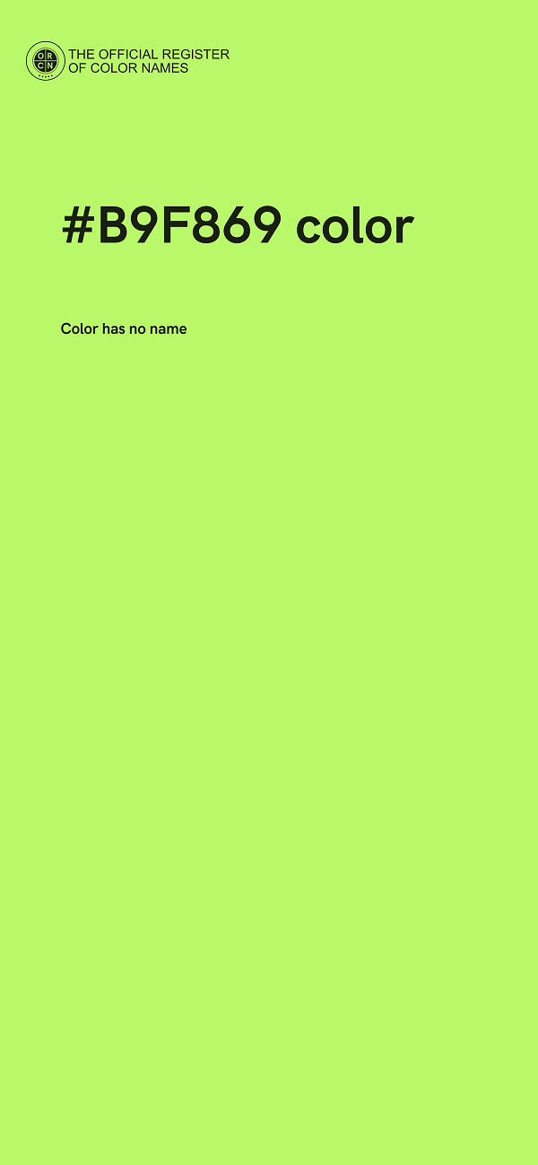 #B9F869 color image