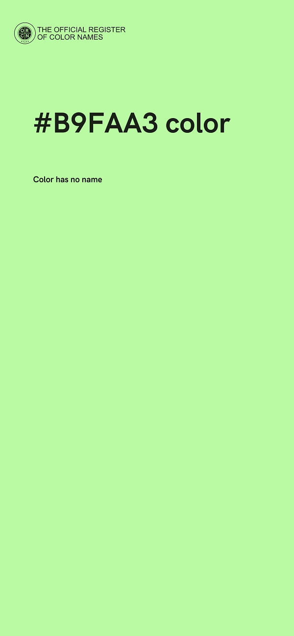 #B9FAA3 color image