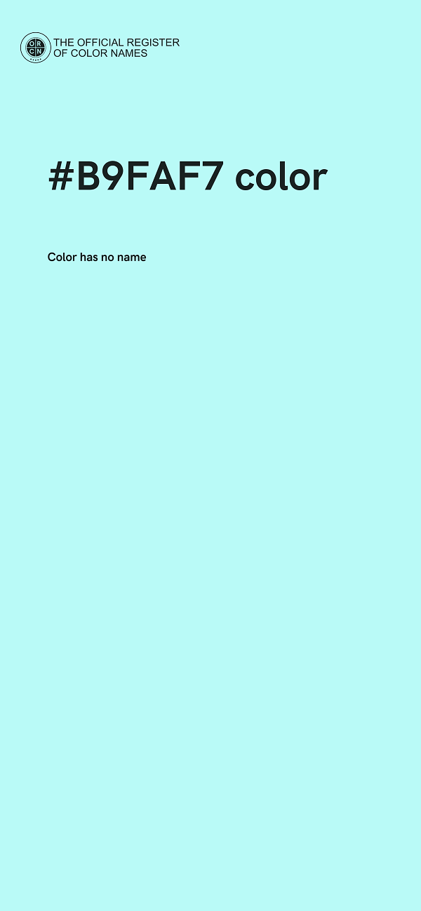 #B9FAF7 color image