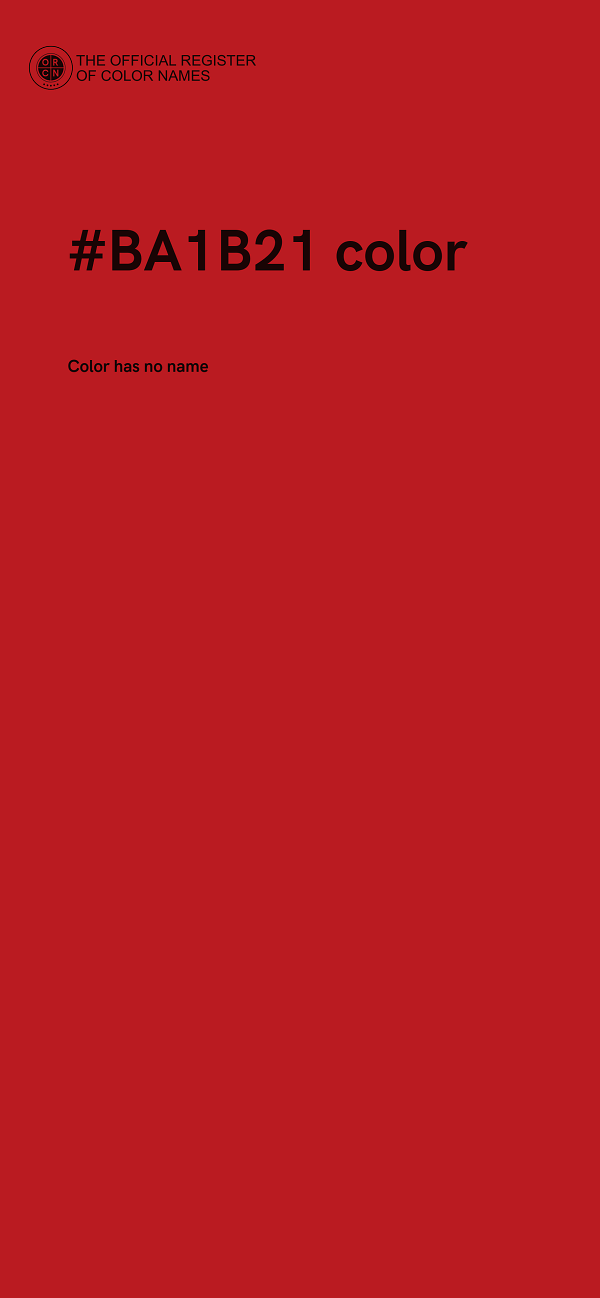 #BA1B21 color image