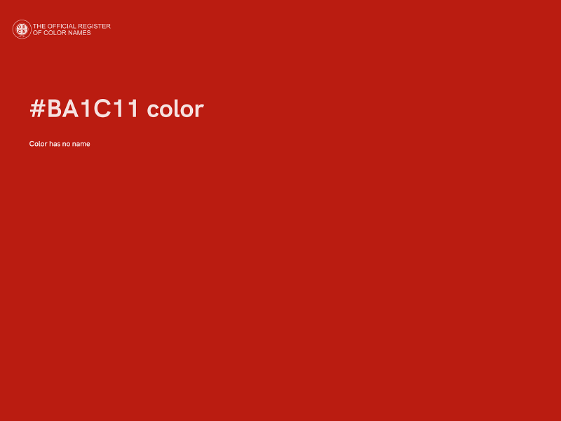 #BA1C11 color image