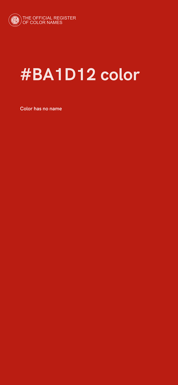 #BA1D12 color image