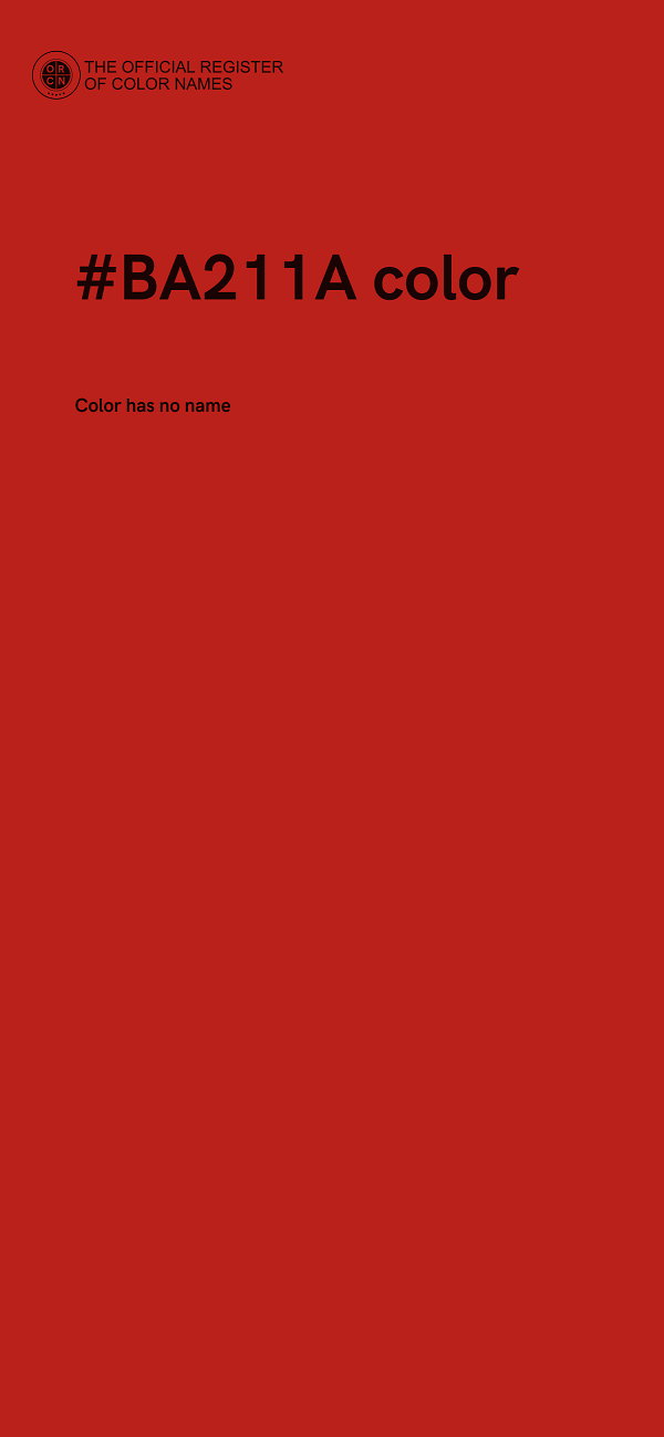 #BA211A color image