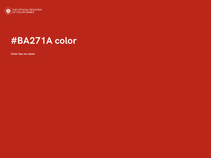 #BA271A color image