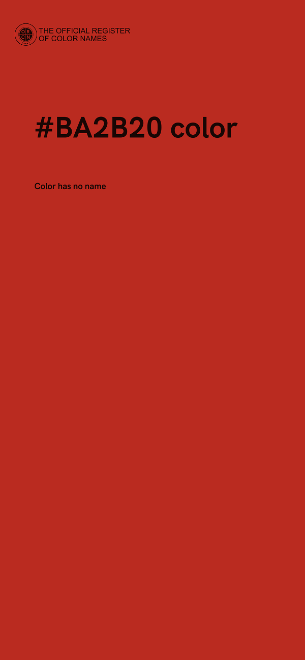 #BA2B20 color image